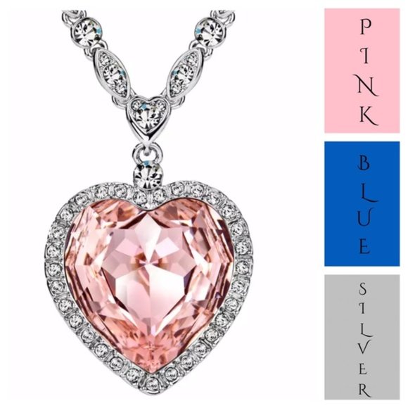 🎁 Swarovski Crystals The Karra  Large Heart Necklace - Picture 4 of 8